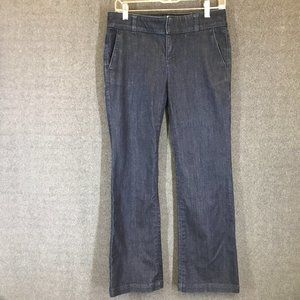 Ann Taylor Womens Mid-Rise Straight Leg Jeans Dark Wash Size 4 Petite